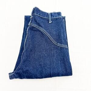 John Galt Dark Wash Straight Leg Contrast Stitch Denim Jeans Size Small